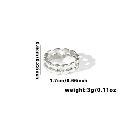 Fishtail high-end titanium steel ring fashion personality niche cross-border new palm plaid love non-fading ring