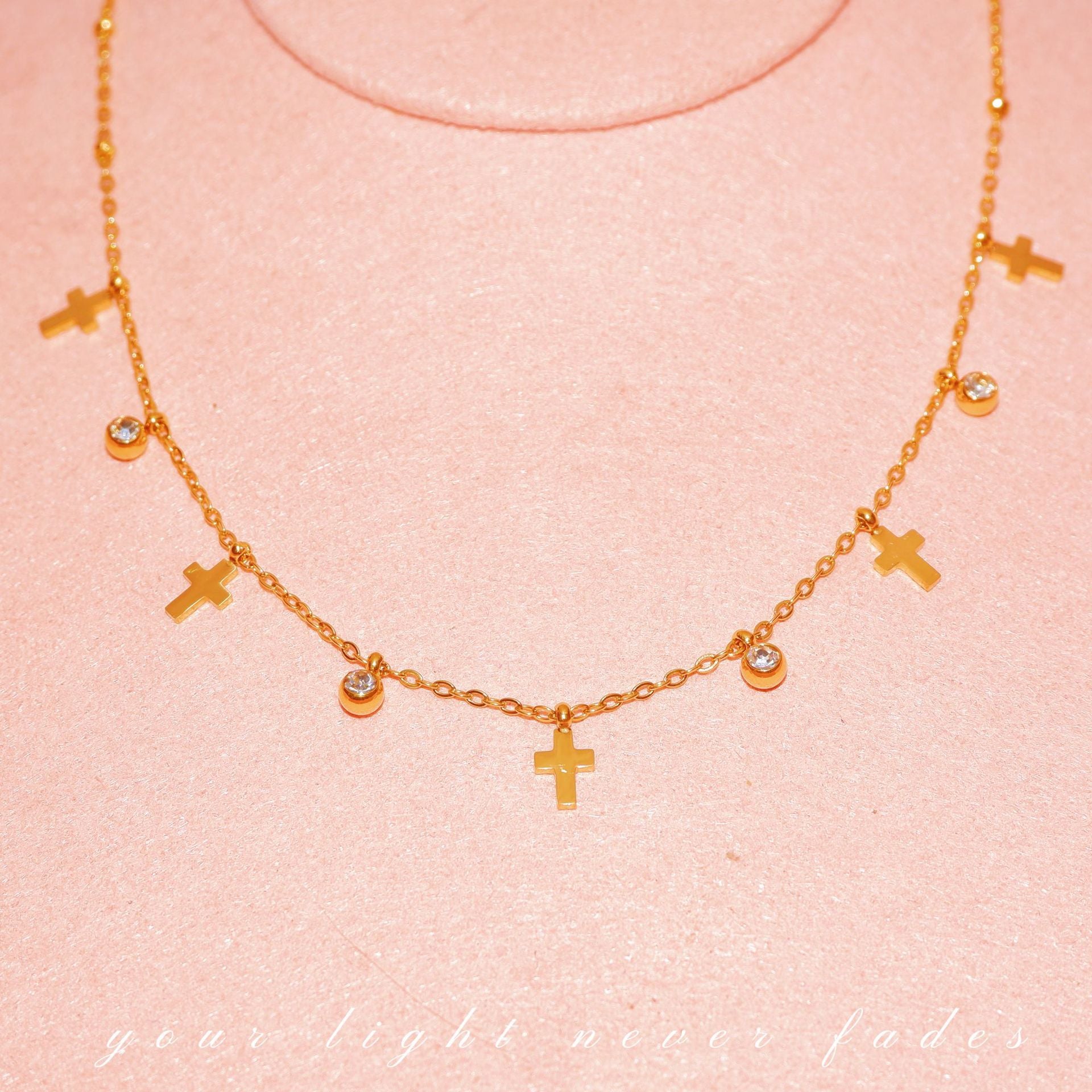 SHEIN cross-border explosion titanium steel waterproof light luxury European and American collarbone chain women