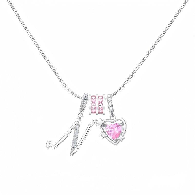 Cross-border explosion wish-love zircon English alphabet necklace series ins girlfriend gift
