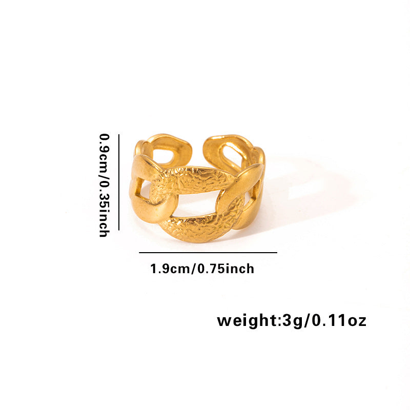 European and American fashion ins style simple titanium steel ring 18k gold-plated irregular geometric stainless steel women's jewelry hot-selling