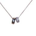 Cross-border explosion double romantic · daughter lady~ ins style American Spice Girl double ring necklace