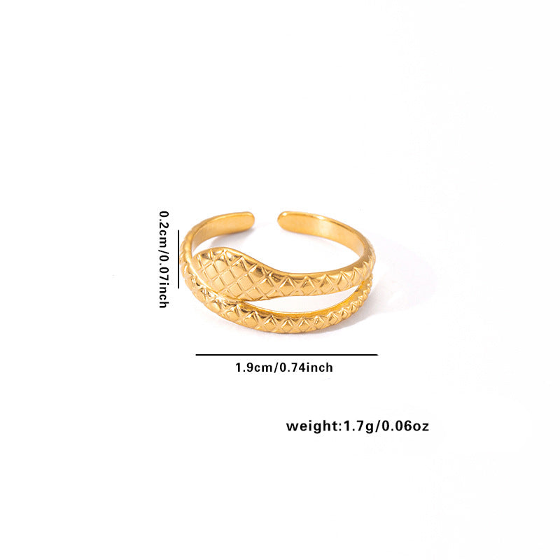 European and American fashion ins style simple titanium steel ring 18k gold-plated irregular geometric stainless steel women's jewelry hot-selling