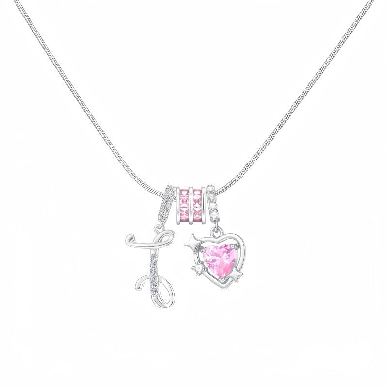 Cross-border explosion wish-love zircon English alphabet necklace series ins girlfriend gift