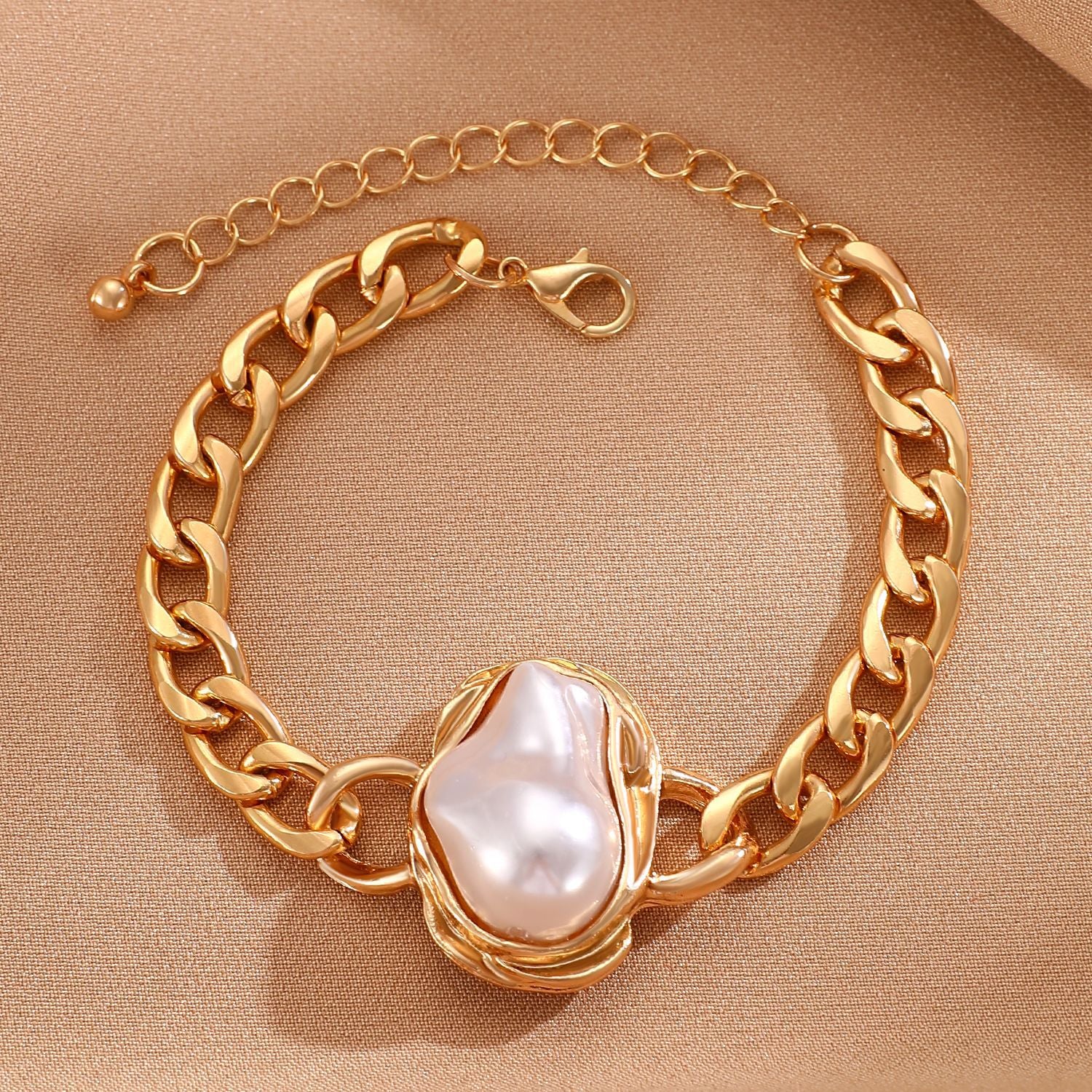 European and American cross-border baroque special-shaped pearl set jewelry women's high-end necklace earrings ring bracelet collar