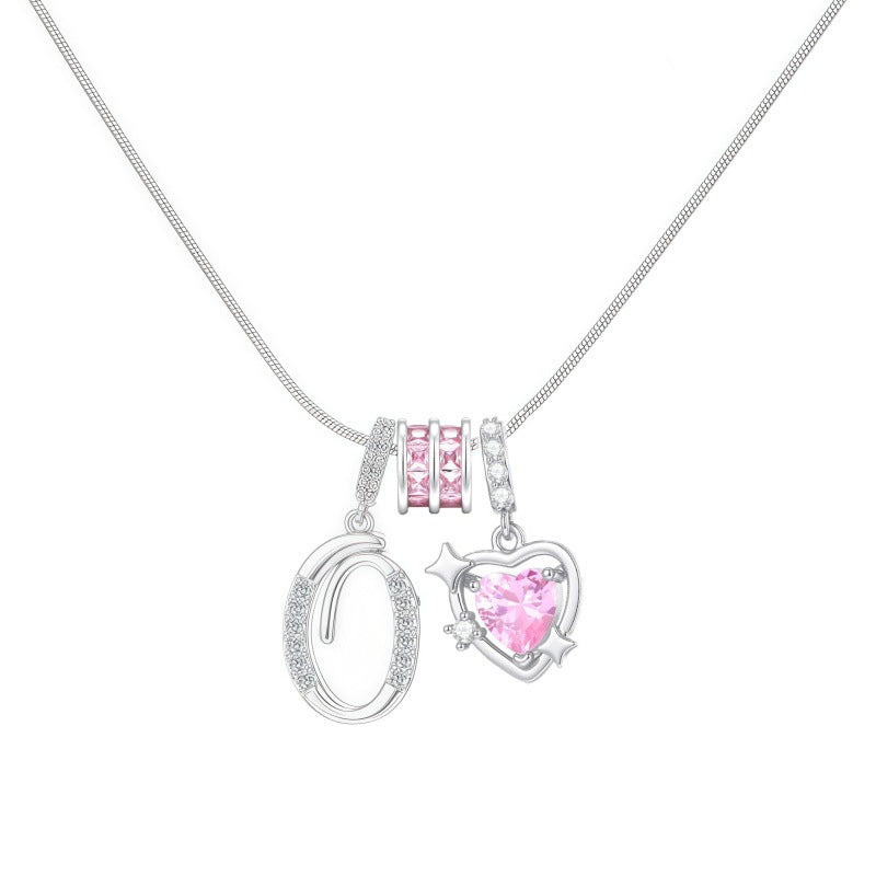 Cross-border explosion wish-love zircon English alphabet necklace series ins girlfriend gift