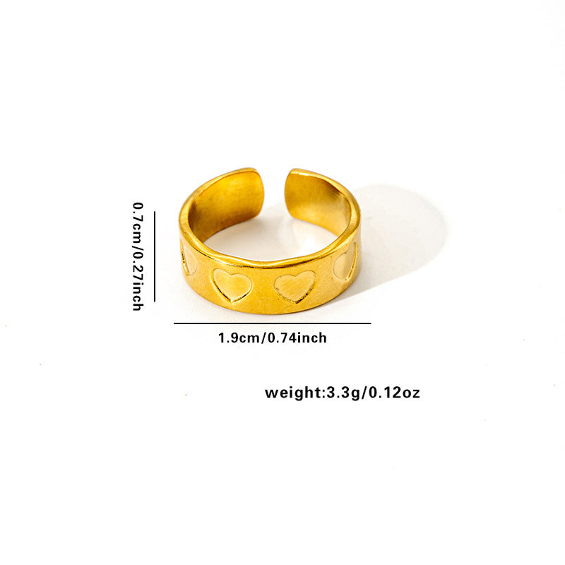 European and American fashion ins style simple titanium steel ring 18k gold-plated irregular geometric stainless steel women's jewelry hot-selling