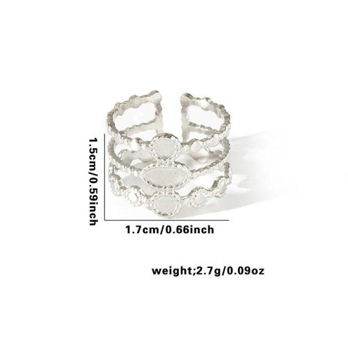 Fishtail high-end titanium steel ring fashion personality niche cross-border new palm plaid love non-fading ring