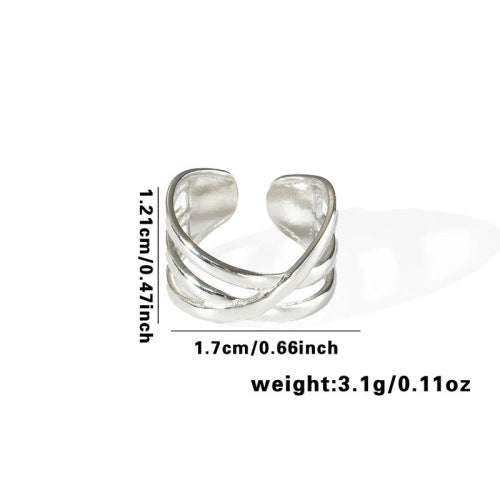 Fishtail high-end titanium steel ring fashion personality niche cross-border new palm plaid love non-fading ring