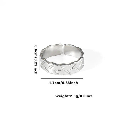 Fishtail high-end titanium steel ring fashion personality niche cross-border new palm plaid love non-fading ring