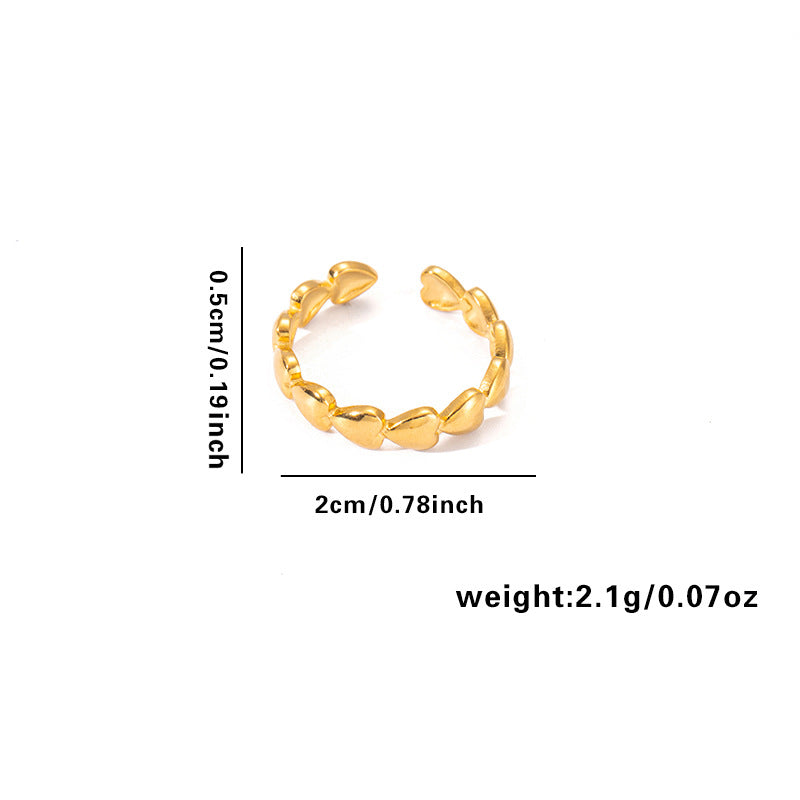 European and American fashion ins style simple titanium steel ring 18k gold-plated irregular geometric stainless steel women's jewelry hot-selling