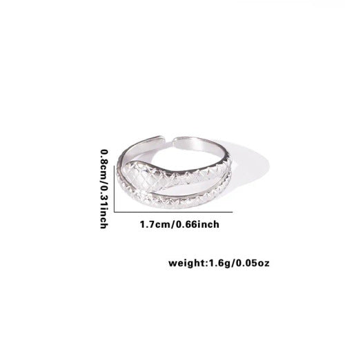 Fishtail high-end titanium steel ring fashion personality niche cross-border new palm plaid love non-fading ring