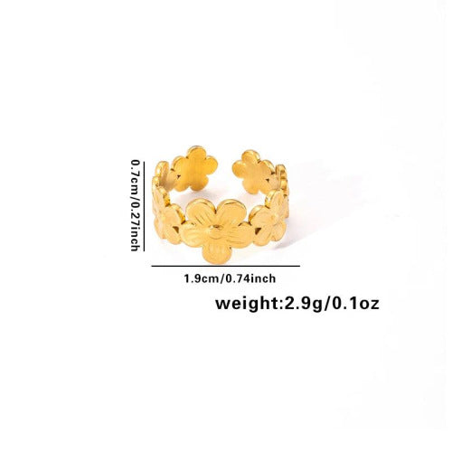 European and American fashion ins style simple titanium steel ring 18k gold-plated irregular geometric stainless steel women's jewelry hot-selling