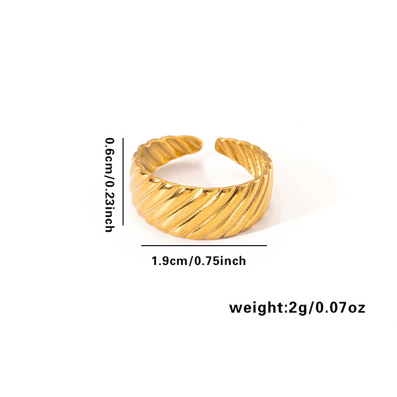 European and American fashion ins style simple titanium steel ring 18k gold-plated irregular geometric stainless steel women's jewelry hot-selling