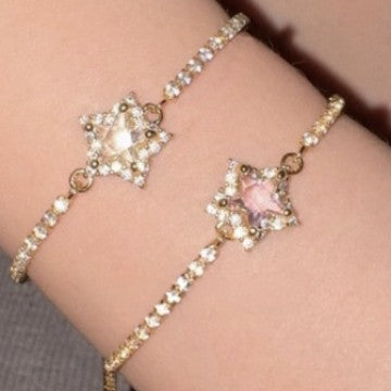 Popular Zircon Bracelet Stella Star · Lucky Sweet Star~ American Spice Girl Pink Diamond Pentagram Bracelet
