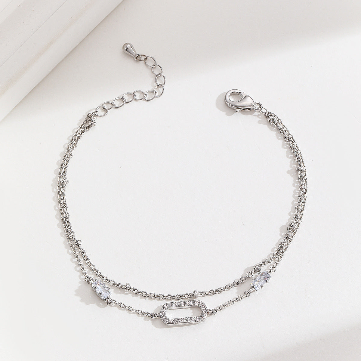 Cross-border explosive jewelry round love electroplating high-grade zircon gold-plated adjustable bracelet wholesale female