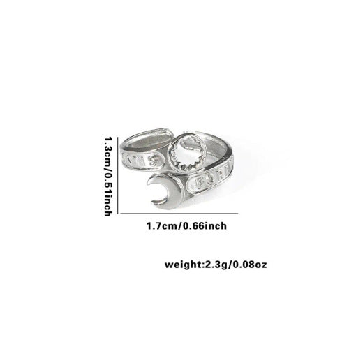 Fishtail high-end titanium steel ring fashion personality niche cross-border new palm plaid love non-fading ring