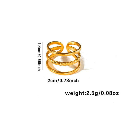 European and American fashion ins style simple titanium steel ring 18k gold-plated irregular geometric stainless steel women's jewelry hot-selling
