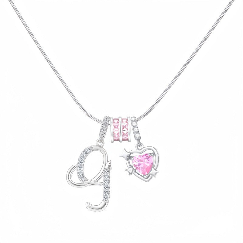 Cross-border explosion wish-love zircon English alphabet necklace series ins girlfriend gift