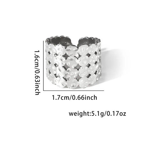 Fishtail high-end titanium steel ring fashion personality niche cross-border new palm plaid love non-fading ring