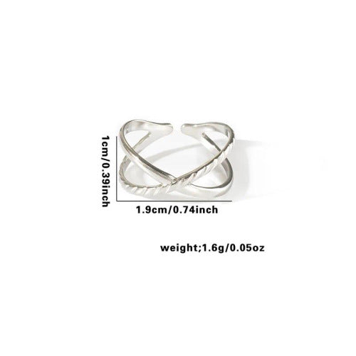 Fishtail high-end titanium steel ring fashion personality niche cross-border new palm plaid love non-fading ring