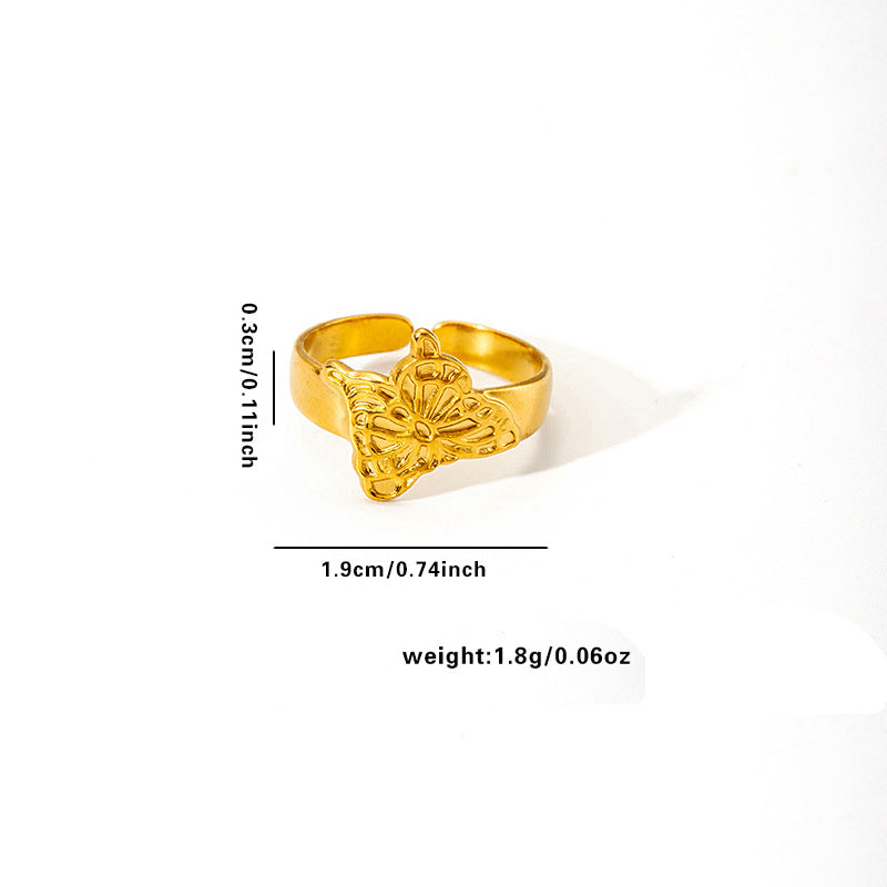 European and American fashion ins style simple titanium steel ring 18k gold-plated irregular geometric stainless steel women's jewelry hot-selling