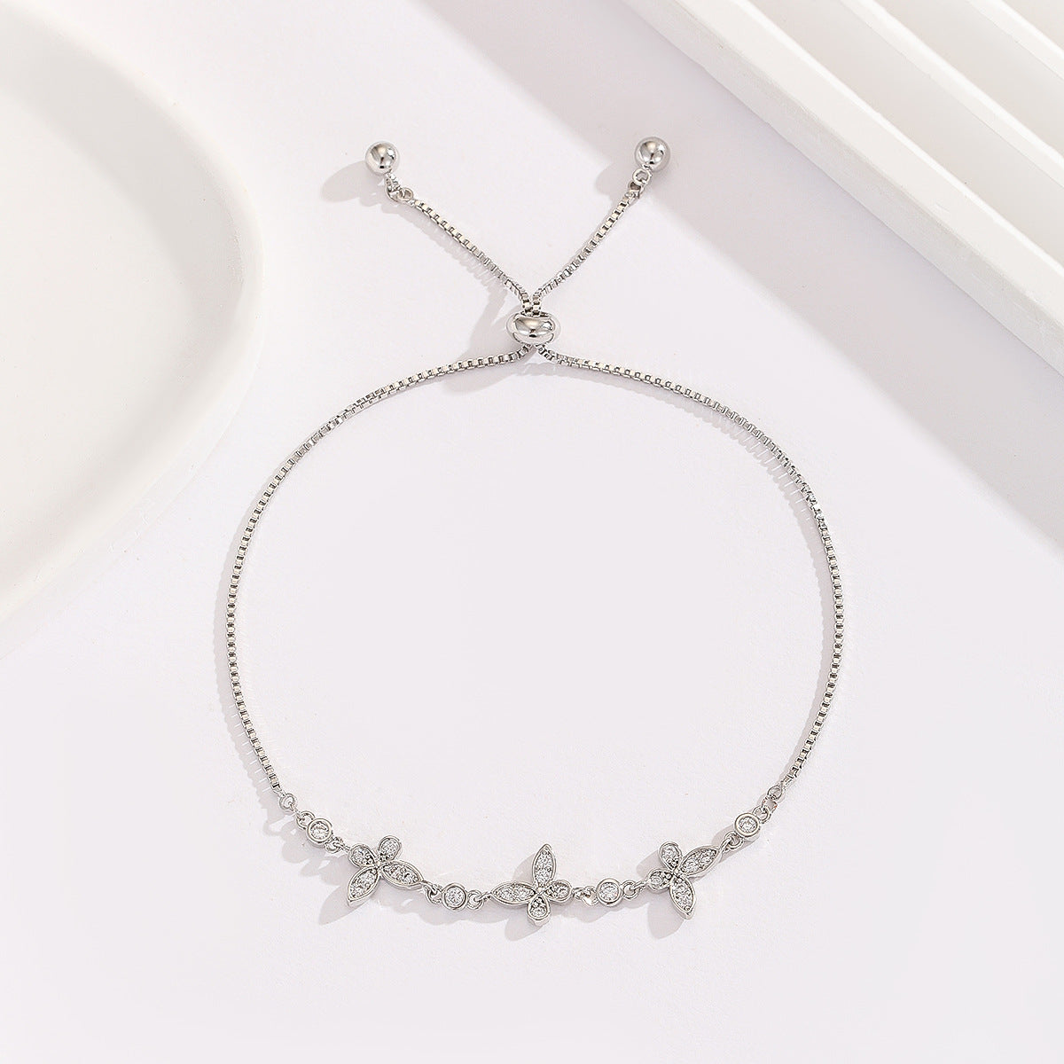 Cross-border explosive jewelry round love electroplating high-grade zircon gold-plated adjustable bracelet wholesale female