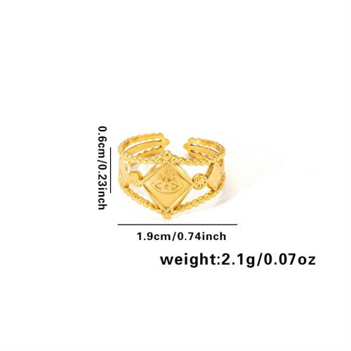 European and American fashion ins style simple titanium steel ring 18k gold-plated irregular geometric stainless steel women's jewelry hot-selling