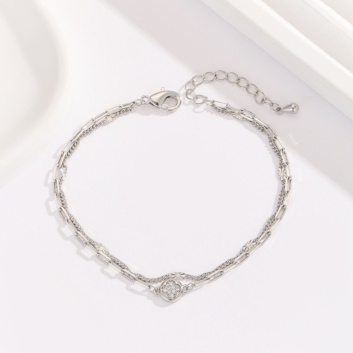 Cross-border explosive jewelry round love electroplating high-grade zircon gold-plated adjustable bracelet wholesale female