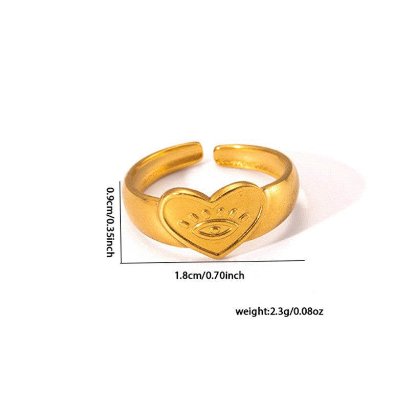 European and American fashion ins style simple titanium steel ring 18k gold-plated irregular geometric stainless steel women's jewelry hot-selling