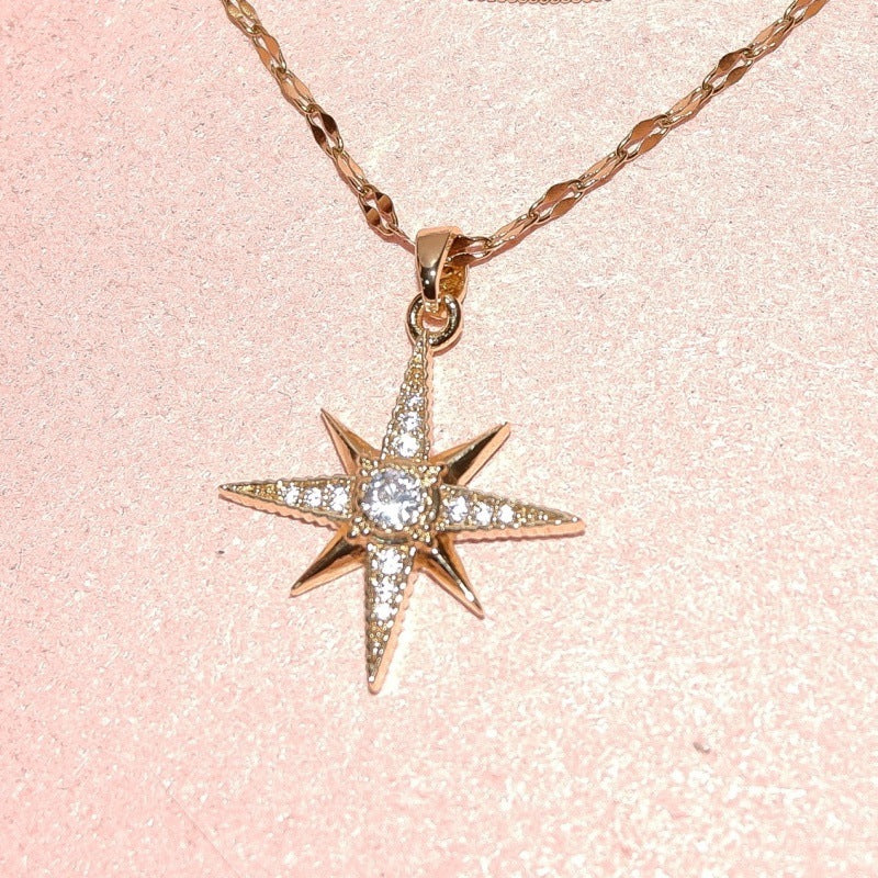 Wish Series~ Octagram Necklace Sweater Chain Set