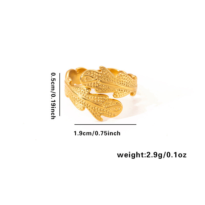 European and American fashion ins style simple titanium steel ring 18k gold-plated irregular geometric stainless steel women's jewelry hot-selling