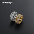 European and American hip hop Cuban ring men, cross-border full of zirconium personality women couple ring hiphop Cuban ring