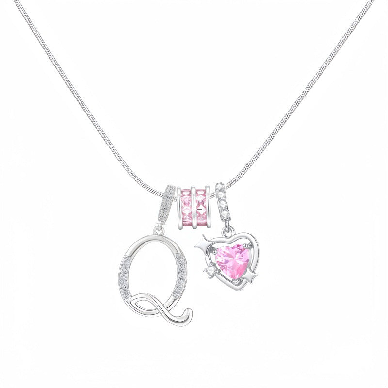 Cross-border explosion wish-love zircon English alphabet necklace series ins girlfriend gift