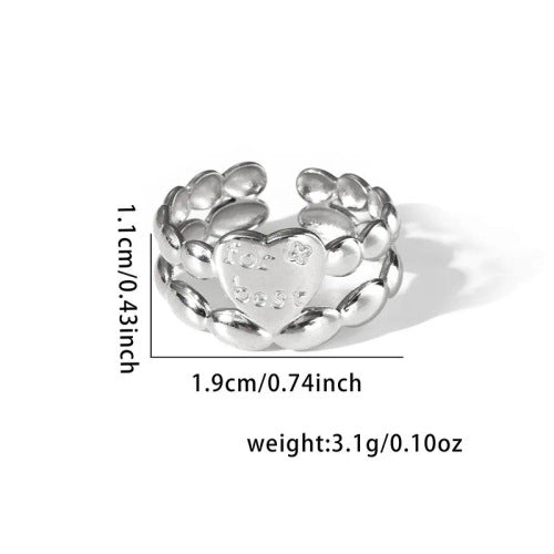 Fishtail high-end titanium steel ring fashion personality niche cross-border new palm plaid love non-fading ring