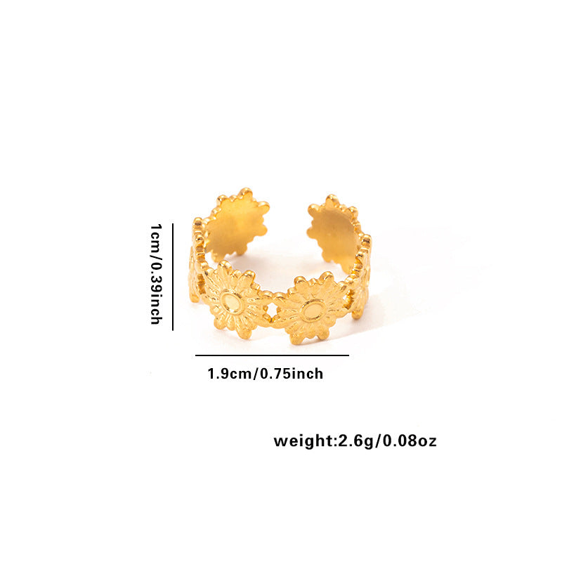 European and American fashion ins style simple titanium steel ring 18k gold-plated irregular geometric stainless steel women's jewelry hot-selling