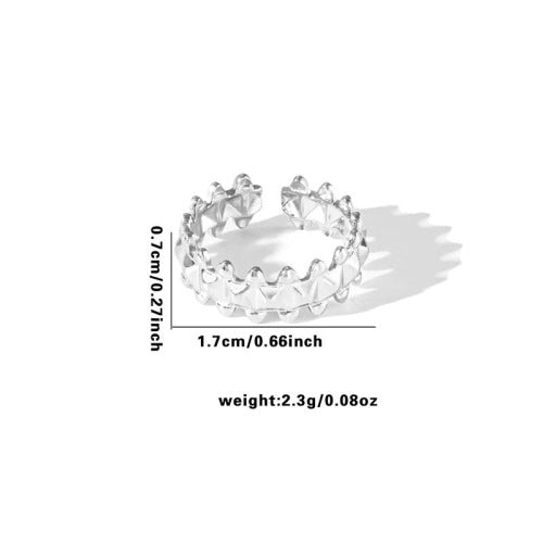 Fishtail high-end titanium steel ring fashion personality niche cross-border new palm plaid love non-fading ring