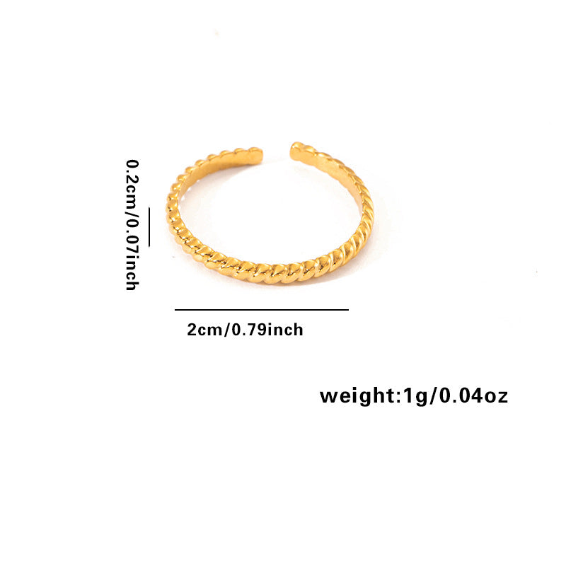 European and American fashion ins style simple titanium steel ring 18k gold-plated irregular geometric stainless steel women's jewelry hot-selling