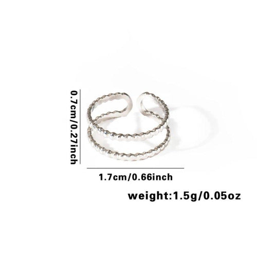 Fishtail high-end titanium steel ring fashion personality niche cross-border new palm plaid love non-fading ring