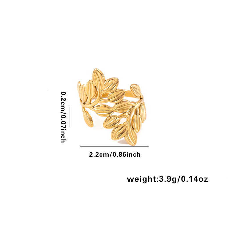 European and American fashion ins style simple titanium steel ring 18k gold-plated irregular geometric stainless steel women's jewelry hot-selling