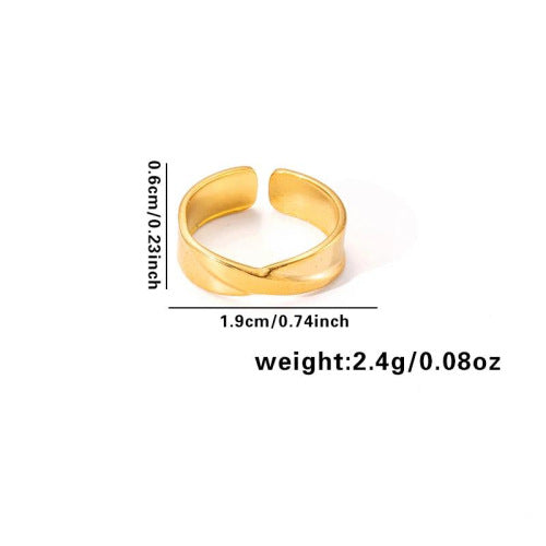 European and American fashion ins style simple titanium steel ring 18k gold-plated irregular geometric stainless steel women's jewelry hot-selling