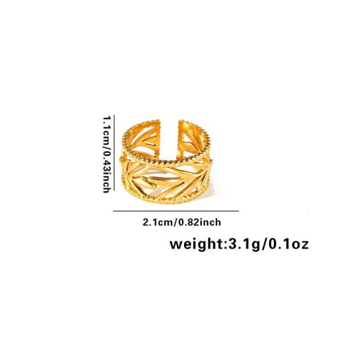 European and American fashion ins style simple titanium steel ring 18k gold-plated irregular geometric stainless steel women's jewelry hot-selling