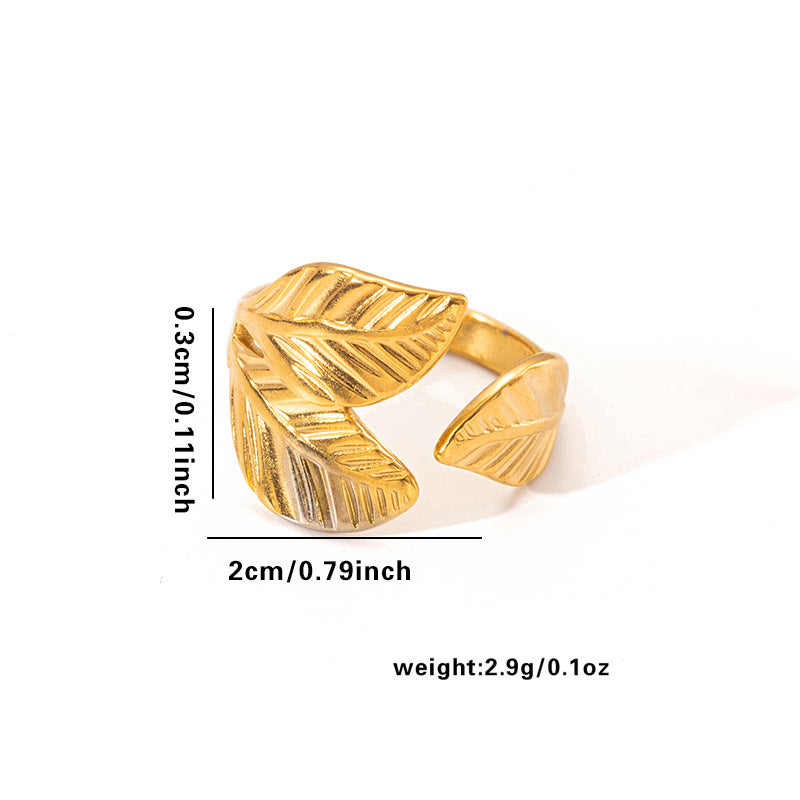 European and American fashion ins style simple titanium steel ring 18k gold-plated irregular geometric stainless steel women's jewelry hot-selling