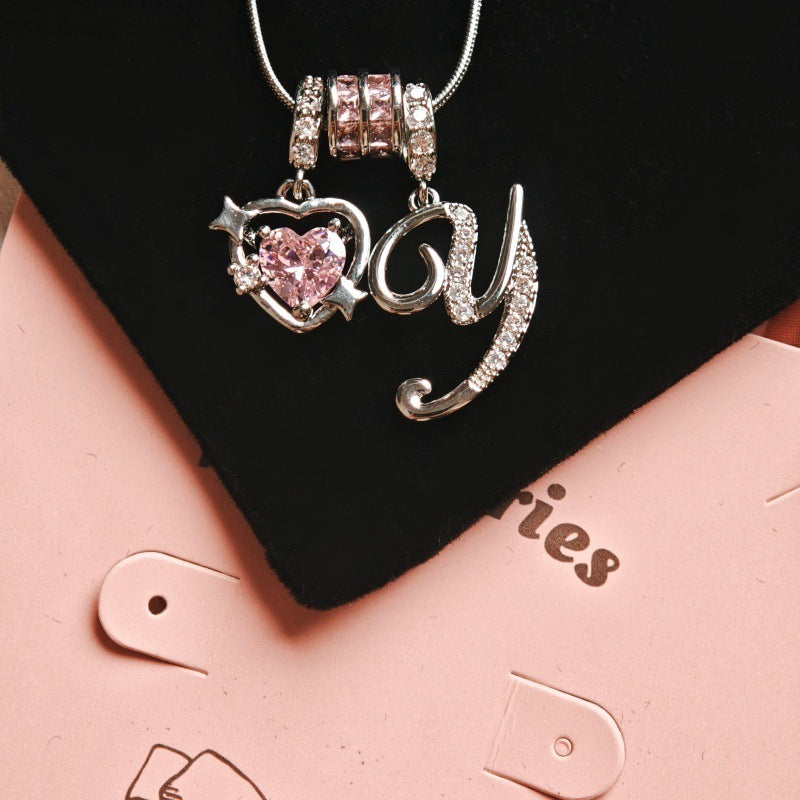 Cross-border explosion wish-love zircon English alphabet necklace series ins girlfriend gift