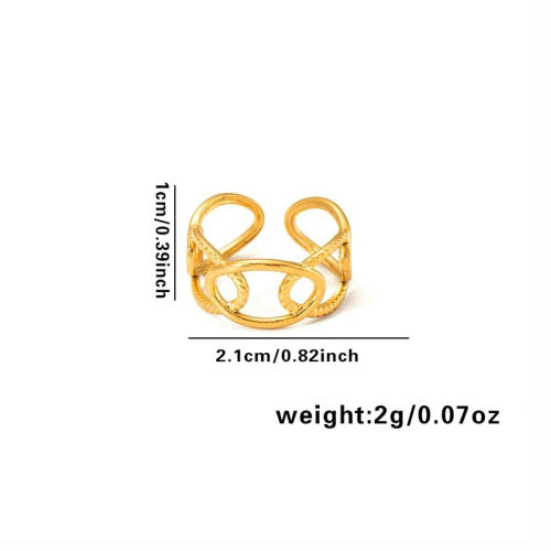 European and American fashion ins style simple titanium steel ring 18k gold-plated irregular geometric stainless steel women's jewelry hot-selling