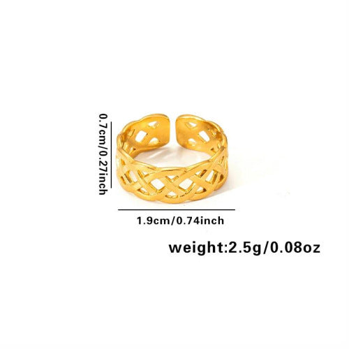 European and American fashion ins style simple titanium steel ring 18k gold-plated irregular geometric stainless steel women's jewelry hot-selling
