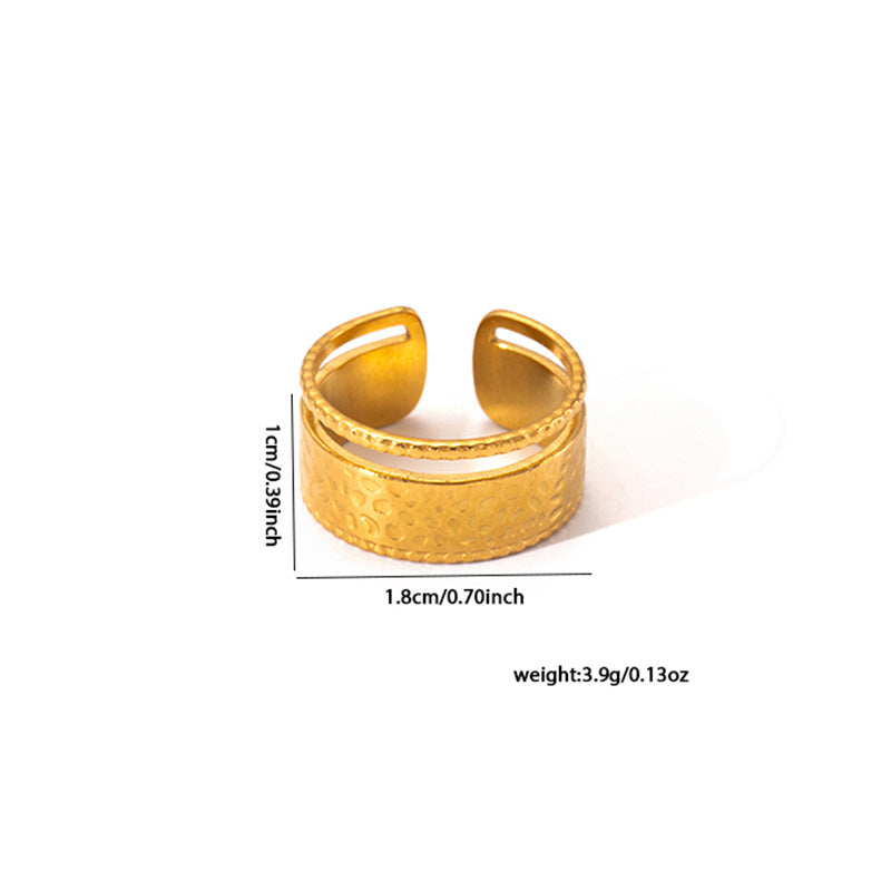 European and American fashion ins style simple titanium steel ring 18k gold-plated irregular geometric stainless steel women's jewelry hot-selling