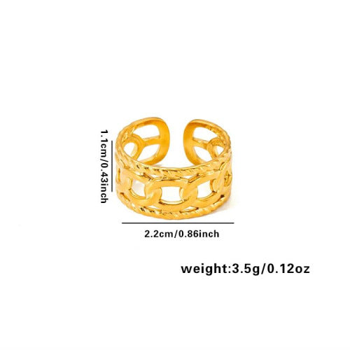 European and American fashion ins style simple titanium steel ring 18k gold-plated irregular geometric stainless steel women's jewelry hot-selling