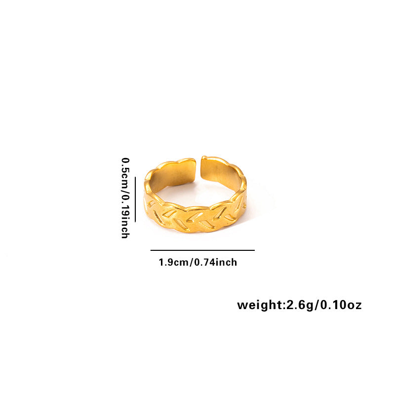 European and American fashion ins style simple titanium steel ring 18k gold-plated irregular geometric stainless steel women's jewelry hot-selling