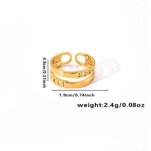 European and American fashion ins style simple titanium steel ring 18k gold-plated irregular geometric stainless steel women's jewelry hot-selling