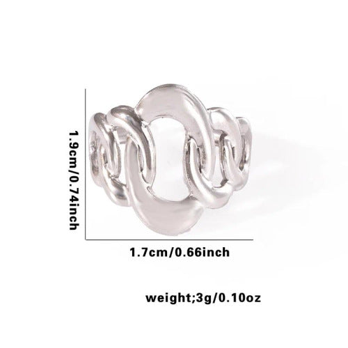 Fishtail high-end titanium steel ring fashion personality niche cross-border new palm plaid love non-fading ring